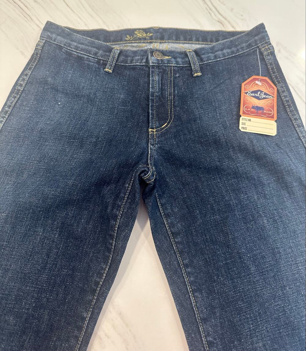 Earl Jean Malibu Jeans 27 Made USA Salesman Sample Dark Wash Bootcut NWT